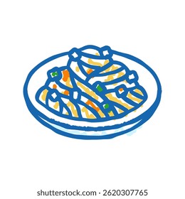 macarrão chinês cozinha chinesa ícone doodle esboço vetor. macarrão chinês sinal cozinha chinesa. símbolo isolado ilustração