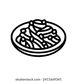 chinese noodles chinese cuisine line icon vector. chinese noodles chinese cuisine sign. isolated contour symbol black illustration