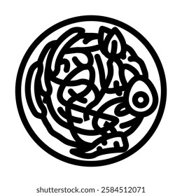 chinese noodles chinese cuisine line icon vector. chinese noodles chinese cuisine sign. isolated contour symbol black illustration