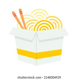 Chinese noodles. Fast Food icon. Vector illustration