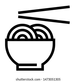 chinese noodles thin line vector icon