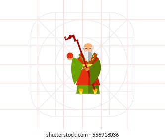Chinese Old Wise Man Icon