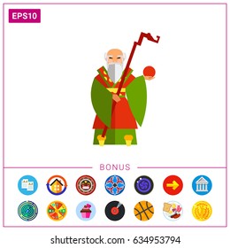 Chinese Old Wise Man Icon