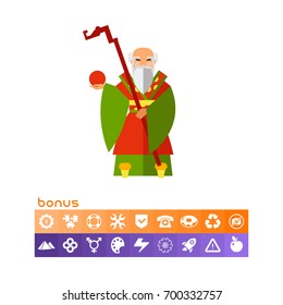 Chinese Old Wise Man Icon