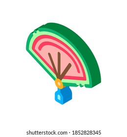 chinese open fan icon vector. isometric chinese open fan sign. color isolated symbol illustration