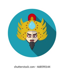 Chinese opera icon, warrior and knight symbol