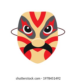 chinese opera mask isolated icon