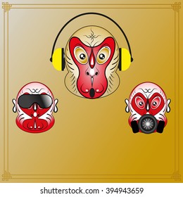 Chinese opera monkey mask, year of monkey 2016