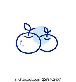 Chinese oranges. Groceries shopping, farmer market fresh green products. Pixel perfect, editable stroke vector icon