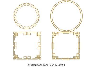 Chinese Oriental Border Frame Ornament  For Lunar Festival Decoration