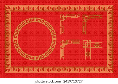 Chinese Oriental Border Ornament East asian decorative art