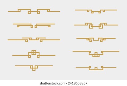 Chinese Oriental Divider Frame Set. Geometric Oriental frame set.