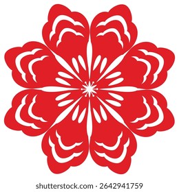 Chinese oriental flower decoration. Oriental flower for lunar new year, chinese decorative element. Vector isolated.	