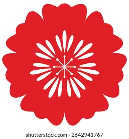 Chinese oriental flower decoration. Oriental flower for lunar new year, chinese decorative element. Vector isolated.	