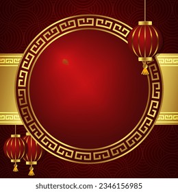 chinese oriental frame red gold for your text space area chinese new year style seamless pattern square template