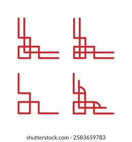 chinese ornament corner vector design
