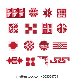 Chinese ornament icon,vector set