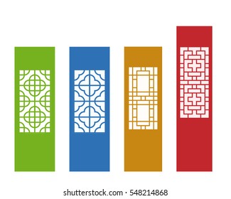 Chinese ornament for wall, and window in flat