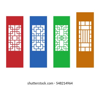 Chinese ornament for wall, and window in flat