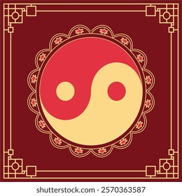 chinese ornament yin and yang design illustration