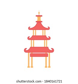 chinese pagoda oriental element vector illustration color design