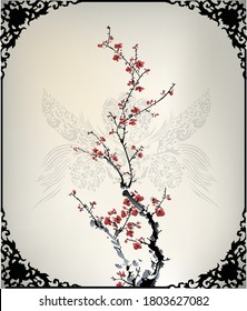 Chinese painting of cherry blossom