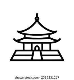 vector de ilustración de icono de palacio chino aislado