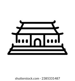 chinese palace icon vector isolated