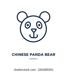 chinese panda bear icon from animals collection. Thin linear chinese panda bear, panda, cute outline icon isolated on white background. Line vector chinese panda bear sign, symbol for web and mobile
