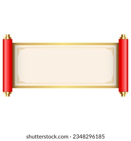 chinese papaer scroll, vector illustration