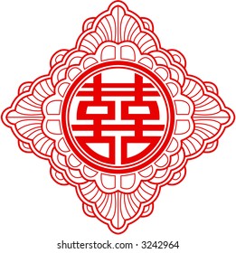 Chinese Paper Cut Design of Twin Happiness