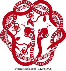 chinese paper cut snake as symbol of year 2013