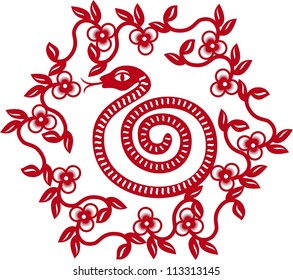 Chinese paper cut snake as symbol of year 2013