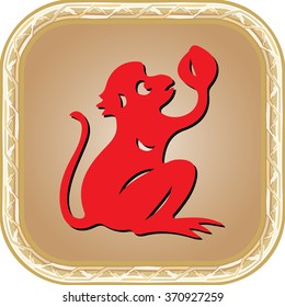 Chinese paper cut Zodiac sign - Monkey