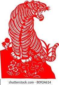 Chinese paper cut-tiger