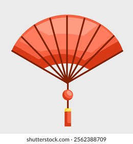 Chinese paper fan icon. Cartoon illustration of Chinese paper fan vector icon for web design