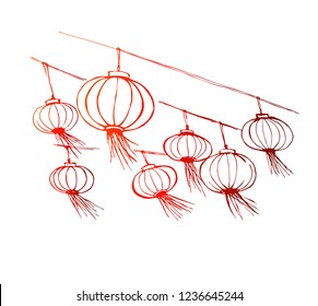 Chinese paper flashlight in the sky.