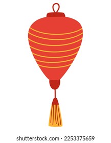 Chinese Paper Lantern. Doodle icon. Traditional Chinese lantern day. Poster, April 20. Important day. Hand drawn vector illustration isolated on the white background.