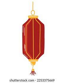 Chinese Paper Lantern. Doodle icon. Traditional Chinese lantern day. Poster, April 20. Important day. Hand drawn vector illustration isolated on the white background.
