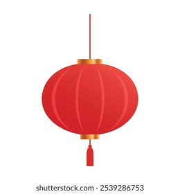 Chinese paper lantern element isolated on white