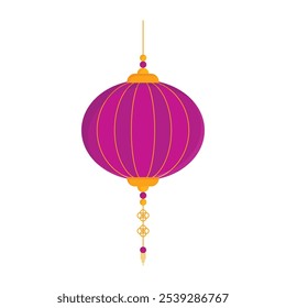 Chinese paper lantern element isolated on white