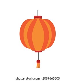 Chinese Paper Lantern. The Festival. Vector Cartoon Illustration.