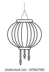 Chinese paper lantern hanging light ,vector illustration graphic design.