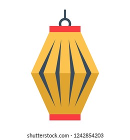 Chinese paper lantern icon. Asian japanese lamp.