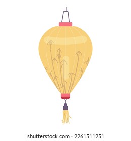 Chinese paper lantern vector illustration isolated on white. 