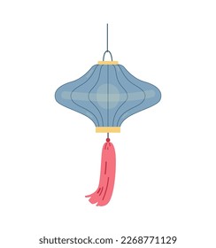Chinese paper lantern vector illustration isolated on white.