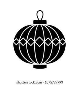 Chinese paper lanterns set. Oriental, Asia and Japan culture. Asia culture symbols, graphic modern illustration. For New year greeting card decoration. Flat vector illustration.