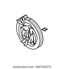 chinese pasta isometric icon vector. chinese pasta sign. isolated symbol illustration