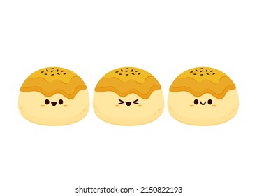 Chinese Pastry Mooncake cartoon vector. Chinese Pastry Mooncake on white background.