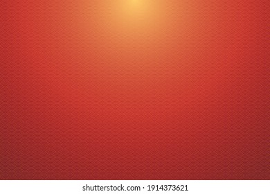 Chinese pattern background with golden light from above. Vector Illustration